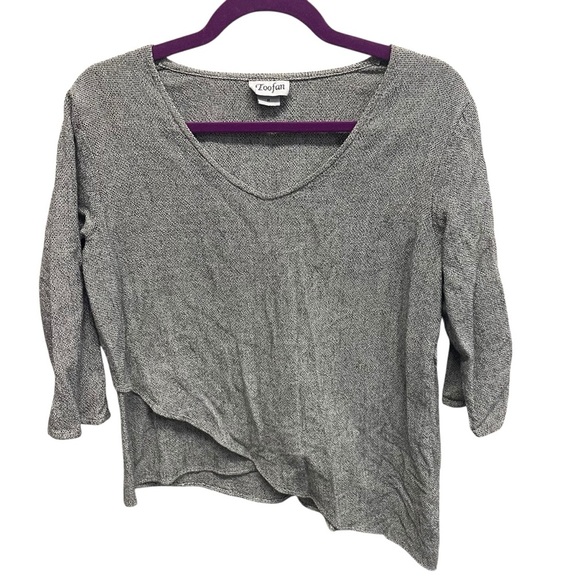 Toofan women’s asymmetric top cotton textured knit size medium lagenlook - Picture 1 of 6